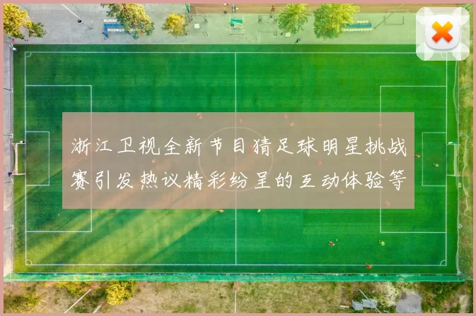 浙江卫视全新节目猜足球明星挑战赛引发热议精彩纷呈的互动体验等你来参与